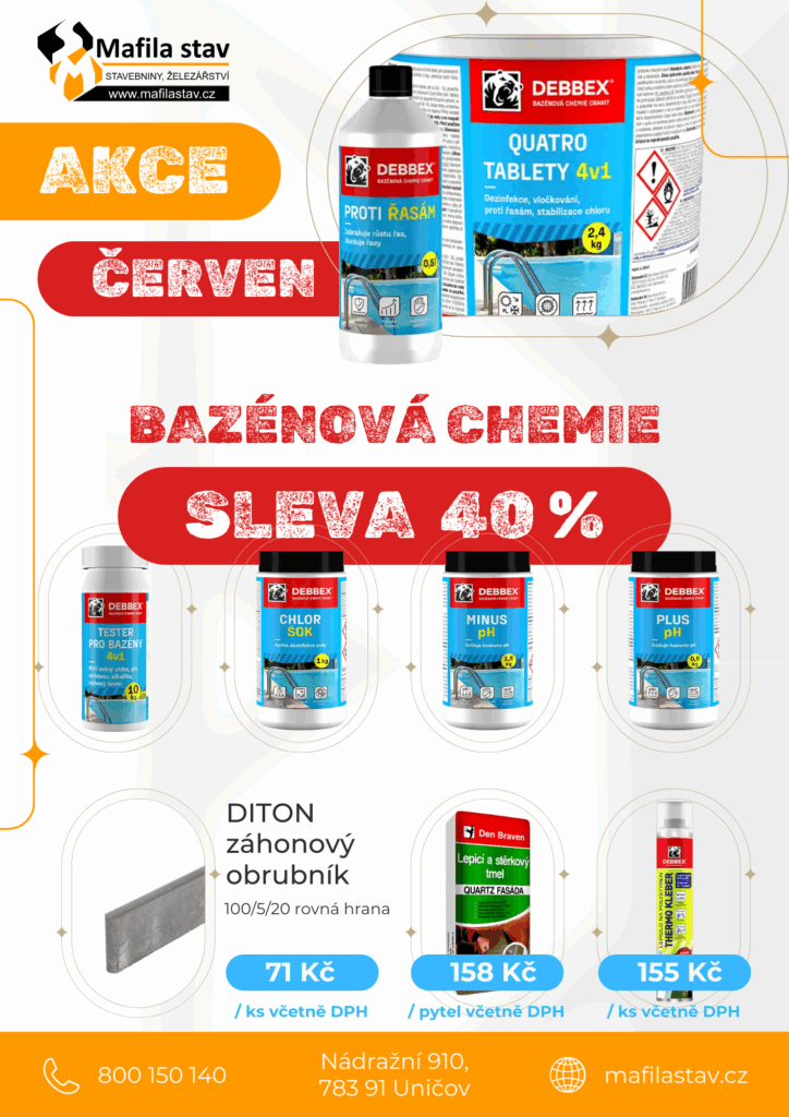 Akce červen - bazénová chemie sleva 40 %